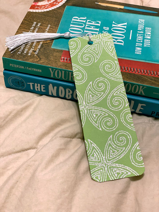 Green clover swirl bookmark product photo